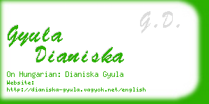 gyula dianiska business card